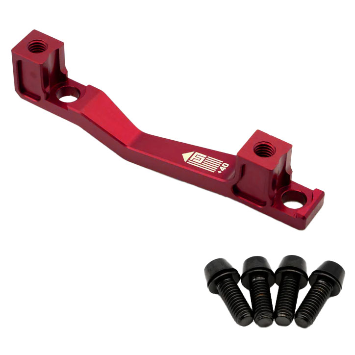 Freedom Coast Post Mount Brake Adapter, 160/180mm,+40, Red