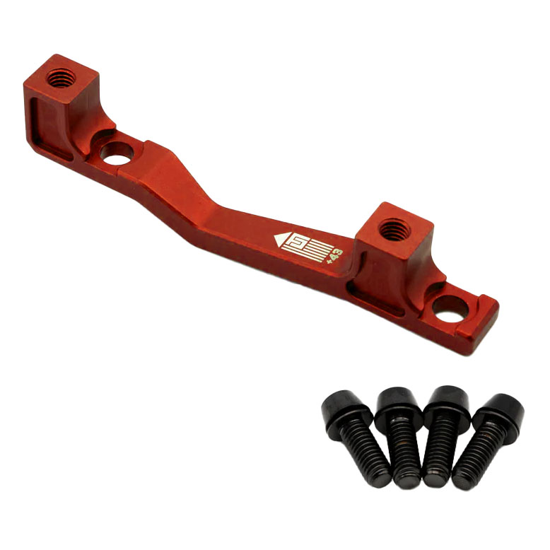 Freedom Coast Post Mount Brake Adapter, 160/180mm,+43, Red