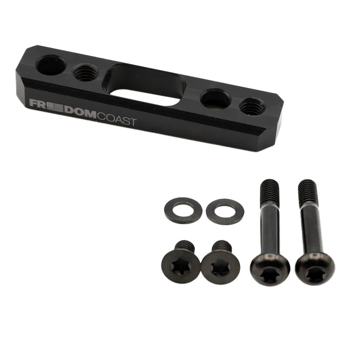 Freedom Coast Flat Mount Brake Adapter, Rear, 17mm Bolts, +20, Black