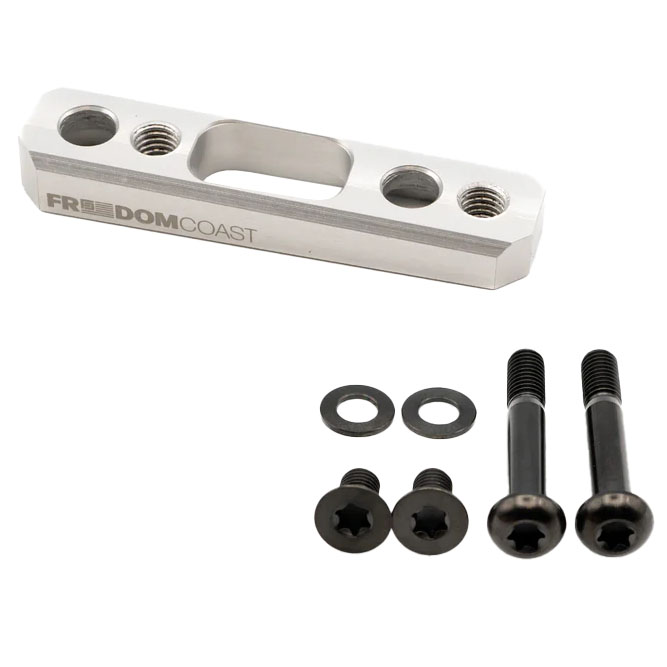 Freedom Coast Flat Mount Brake Adapter, Rear, 17mm Bolts,+20, Silver