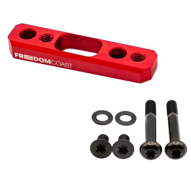 Freedom Coast Flat Mount Brake Adapter, Rear, 17mm Bolts, +20, Red