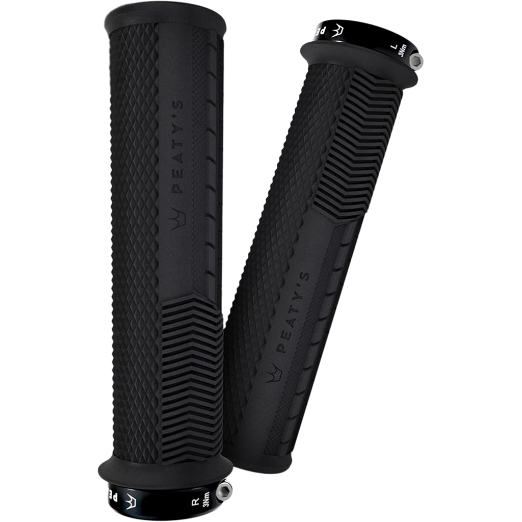 Peaty's Race Control Knurl Thin Lock-On Grips, Pair, Black