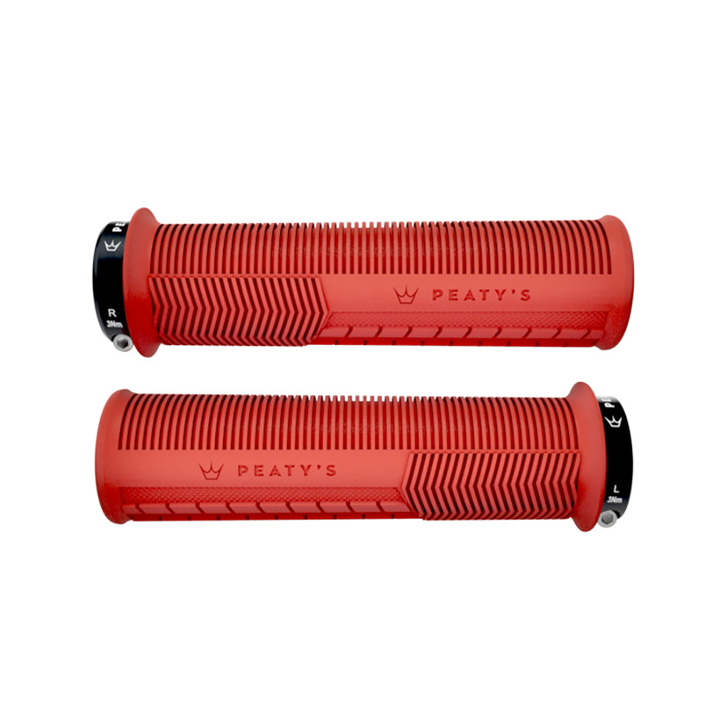 Peaty's Mushroom Thin Lock-On Grips, Pair, Red