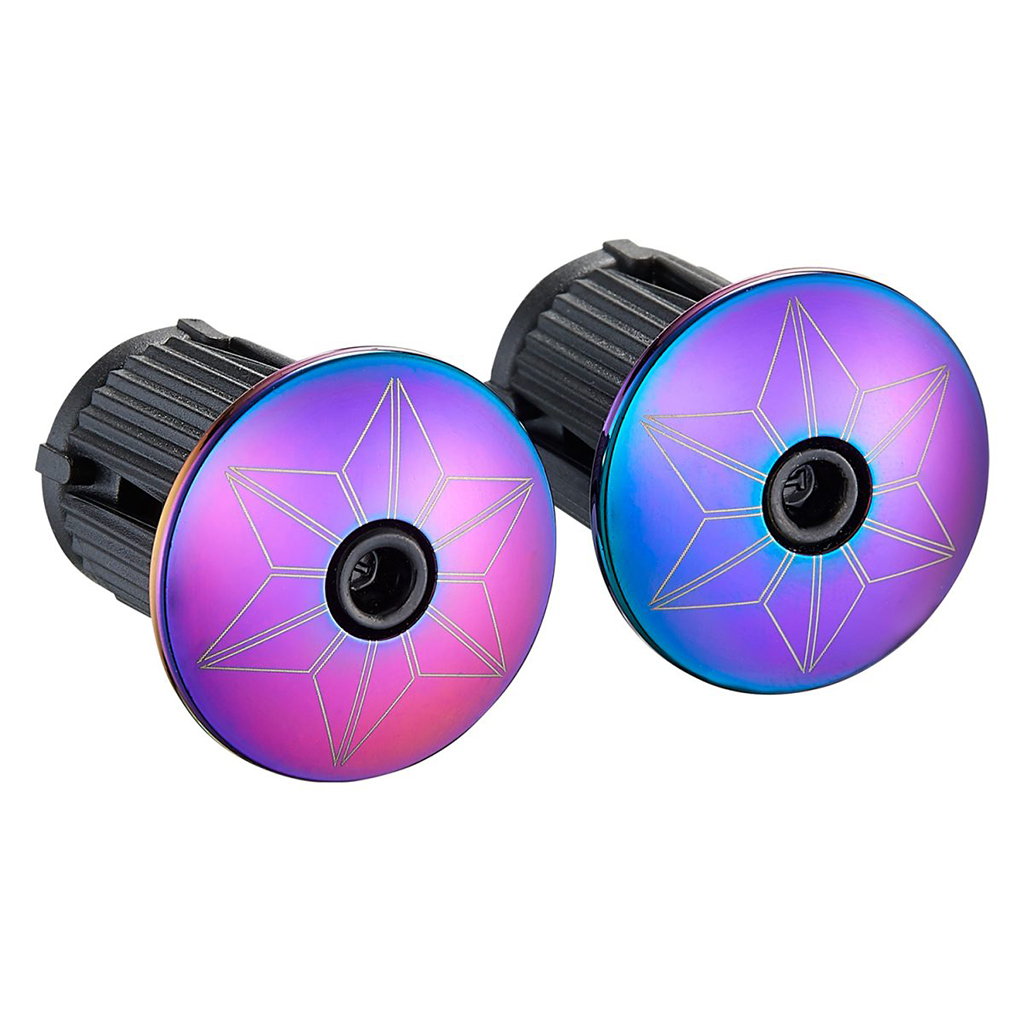 Supacaz Star Plugz Bar Plugs, Anodized Oil Slick