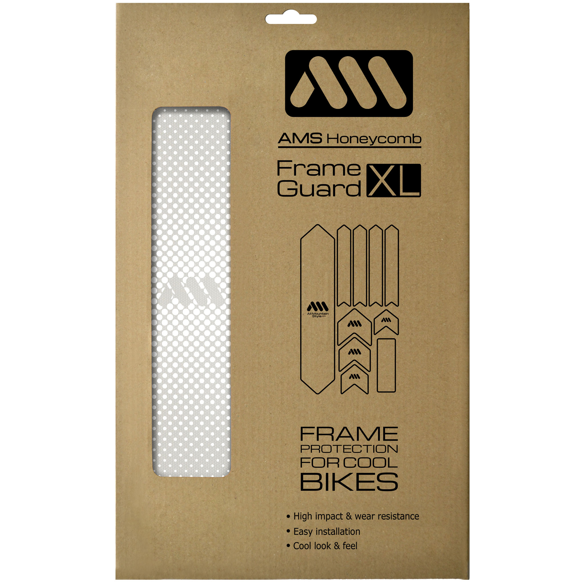 All Mountain Style Extra Honeycomb Frame Guard, Drops/White