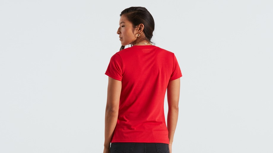 Specialized Women's Wordmark Short Sleeve T-Shirt Flo Red - XS