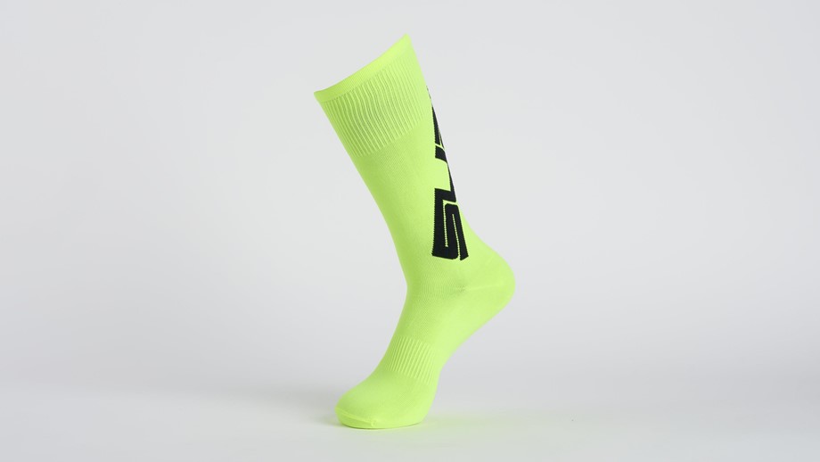 Specialized Supacaz SupaSox Twisted Sock Black / Neon Yellow - S
