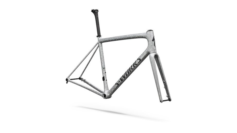 2026 Specialized S-Works Aethos 2 Frameset Gloss Silver Blurred Impasto / Black Pearl - 52