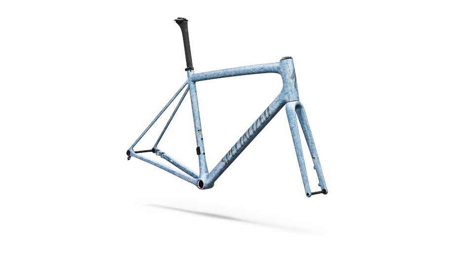 2026 Specialized Aethos 2 Frameset Satin Silver Dust / Glacial Metallic Blurred Impasto / Charcoal Tint - 56