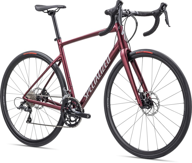 2024 Specialized Allez Satin Maroon Silver Dust Flo Red 52