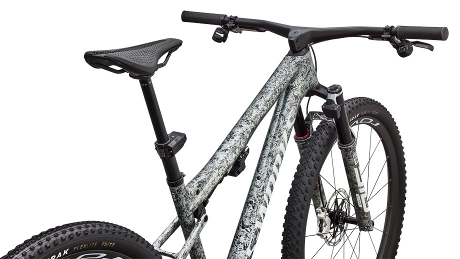 2027 Specialized S-Works Epic 9 Gloss Metallic Obsidian Multi Color Dry Impasto / Metallic White Silver - L