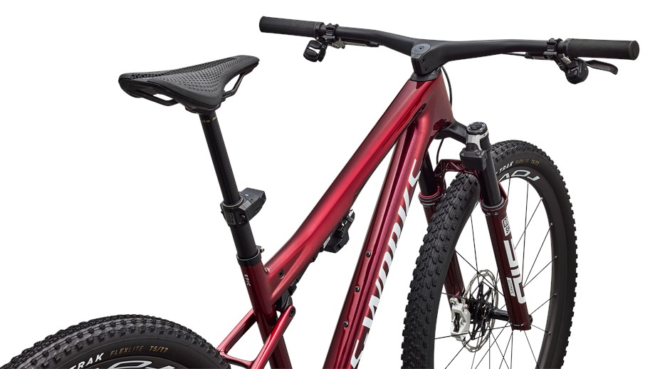 2027 Specialized S-Works Epic 9 Gloss Red Tint Over Red Reflex Pearl Edge Fade / Metallic White Silver - L
