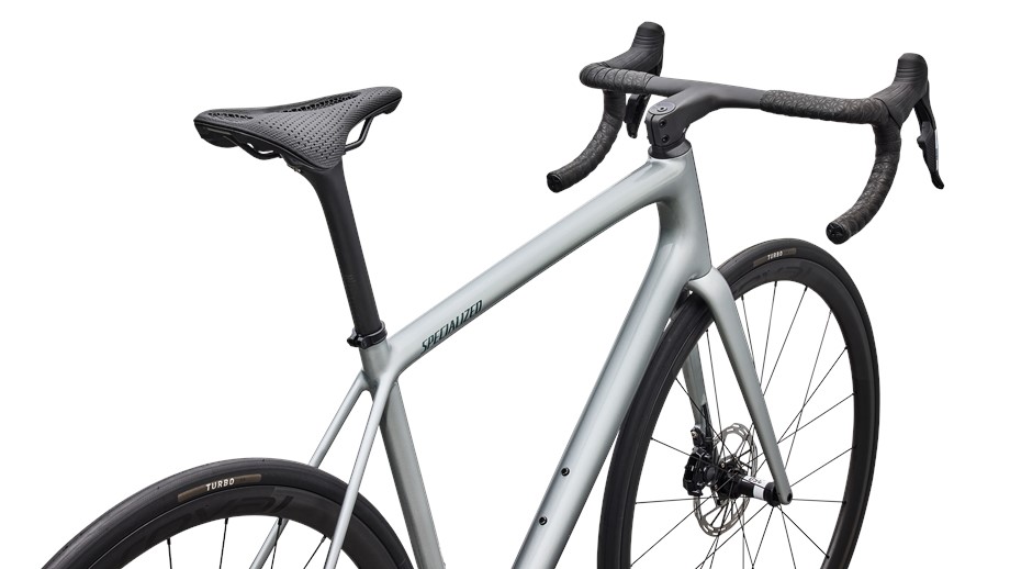 2026 Specialized Aethos 2 Pro Gloss Shadow Silver / Emerald Metallic - 58