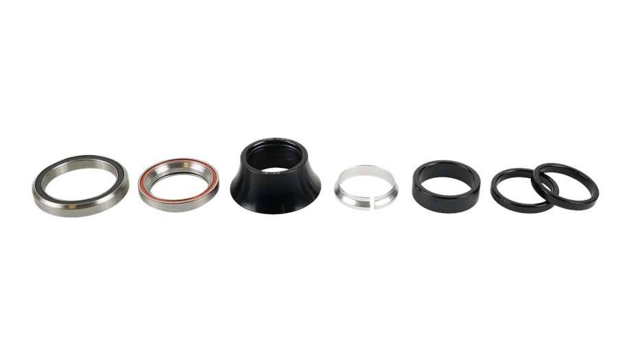 Specialized HDS COMPLETE, INTEGRATED, 1-1/8" UPPER, 1-3/8" LOWER, 45X45 DEG, 48MM WIDE/20MM TALL ALLOY CONE COVER, W/ ALLOY SPACERS (NO CROWN RACE) Hds Sbc Road 1-1 / 8 Steel Upper / 1-3 / 8 Steel Lower W / Alloy Spacer Set