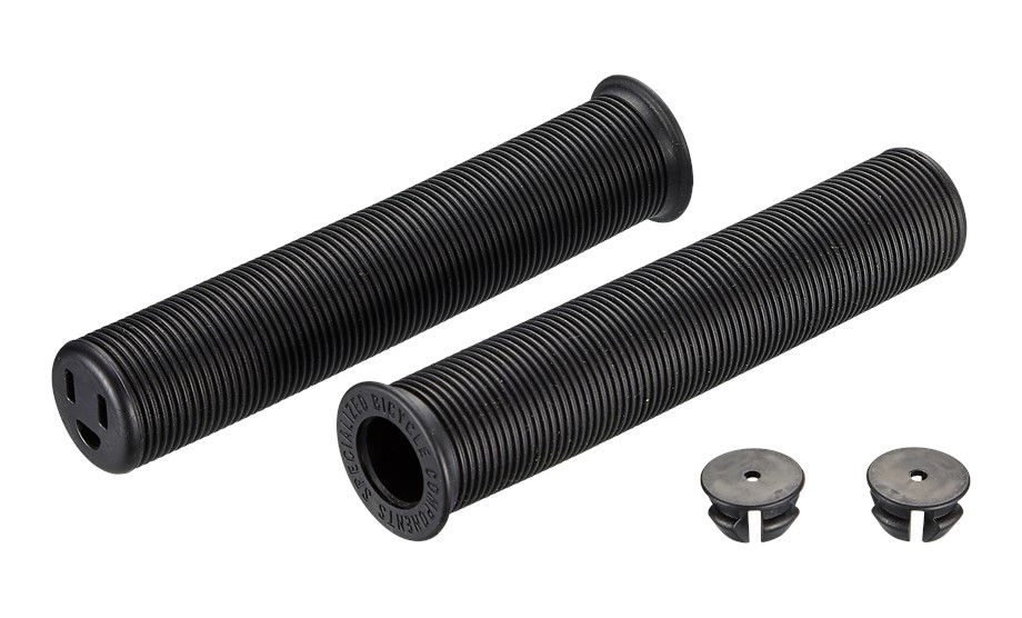 Specialized BAR GRIPS, GLOBE, SLIDE ON, 155MM LENGTH, 30MM OD, RUBBER, CLOSED END, W/ PLUGGY LOGO