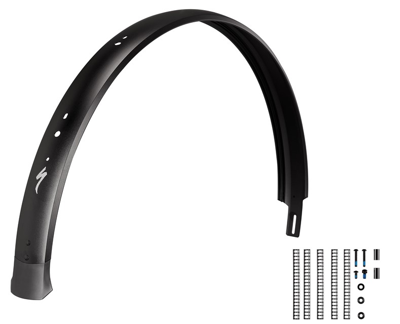 Specialized FND MY23 VADO S (L1E), REAR FENDER, 650B, ALLOY, 65MM WIDTH, W/ HOLES FOR WIRED GARMIN RADAR & LICENSE PLATE HOLDER