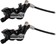 Hope Tech 3 V4 Duo Disc Brake and Lever - Left Hand, Front and Rear, Hydraulic, Post Mount, Black