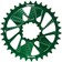Wheels Manufacturing Direct Mount Chainring - 34t, SRAM 3-Bolt Direct Mount, 3mm Offset, Compatible with Hyperglide+ Chain, Green