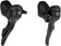 microSHIFT R7 Drop Bar Shift Lever Set - 3 x 7-Speed, Standard Reach, Shimano Compatible, Black 