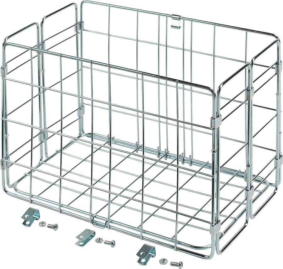 Wald 582 Folding Pannier Basket for Rear Rack: Silver






