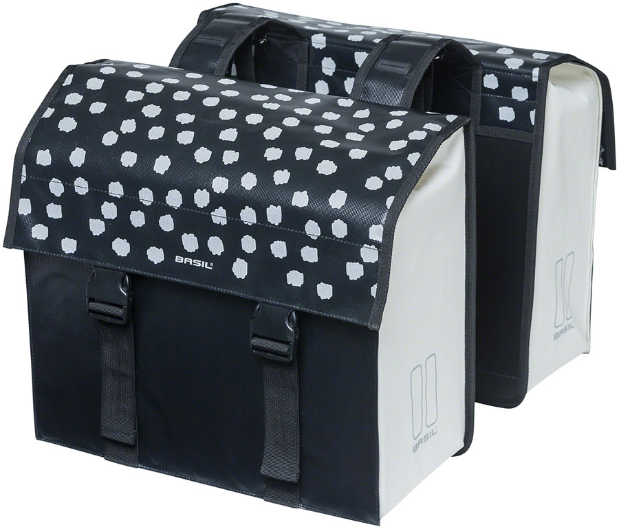 Basil Urban Load Double Pannier - 53L, Black/Reflective White 