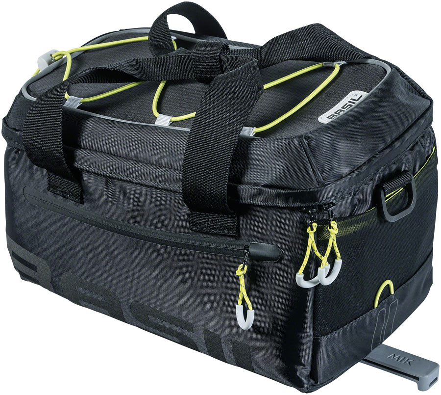 Basil Miles Trunk Bag - 7L, MIK Mount , Black/Lime 