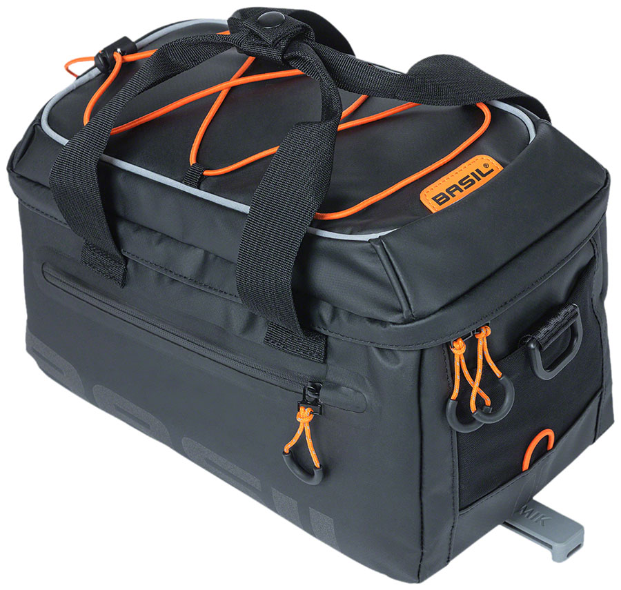 Basil Miles Trunk Bag - 7L, MIK Mount , Black/Orange 