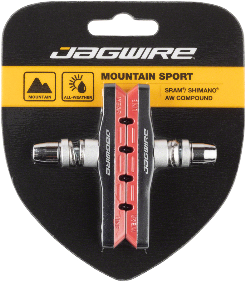 Jagwire Mountain Sport Brake Pads Threaded Post Red 