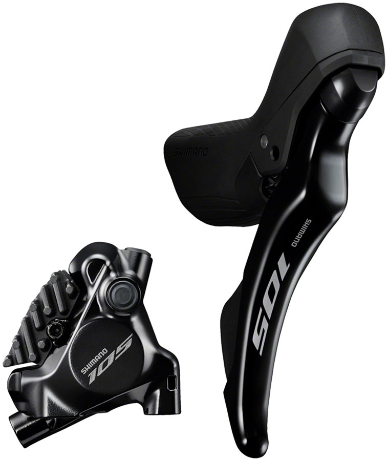 Shimano 105 105 ST-R7120-R Shift/Brake Lever with BR-R7170 Hydraulic Disc Brake Caliper - Right/Rear, 12-Speed, Flat Mount, Black 