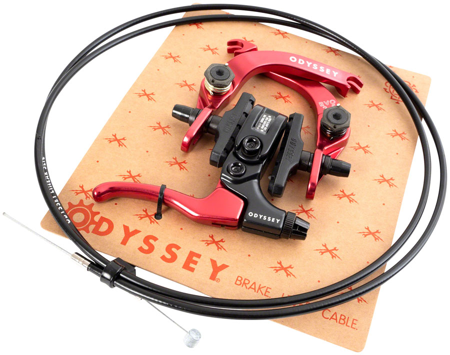 Odyssey EVO 2.5 U-Brake And Lever Kit - Anodized Red | Bikeparts.Com