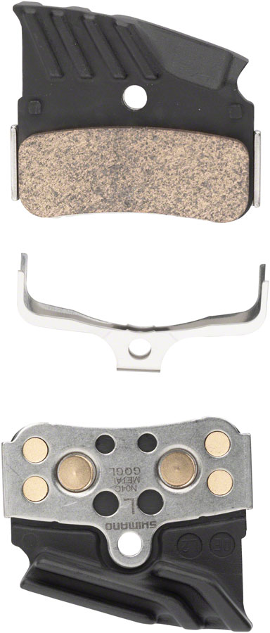 Shimano N04C-MF Disc Brake Pads and Springs - Metal Compound, Finned Alloy and Stainless Steel Back Plate, One Pair