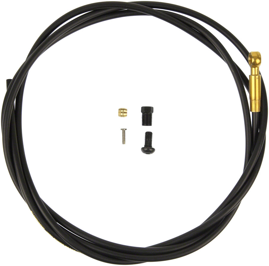 Shimano SM-BH90-SBLS High Pressure Disc Brake Hose Kit - Long Gold Banjo Caliper Connector, 2000mm, Black 