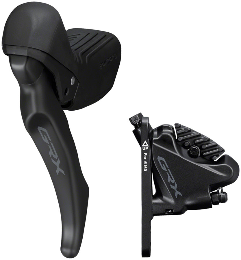 Shimano GRX BL-RX610 Brake Lever with BR-RX400 Hydraulic Disc Brake Caliper - Left/Front, Flat Mount Caliper, Black 