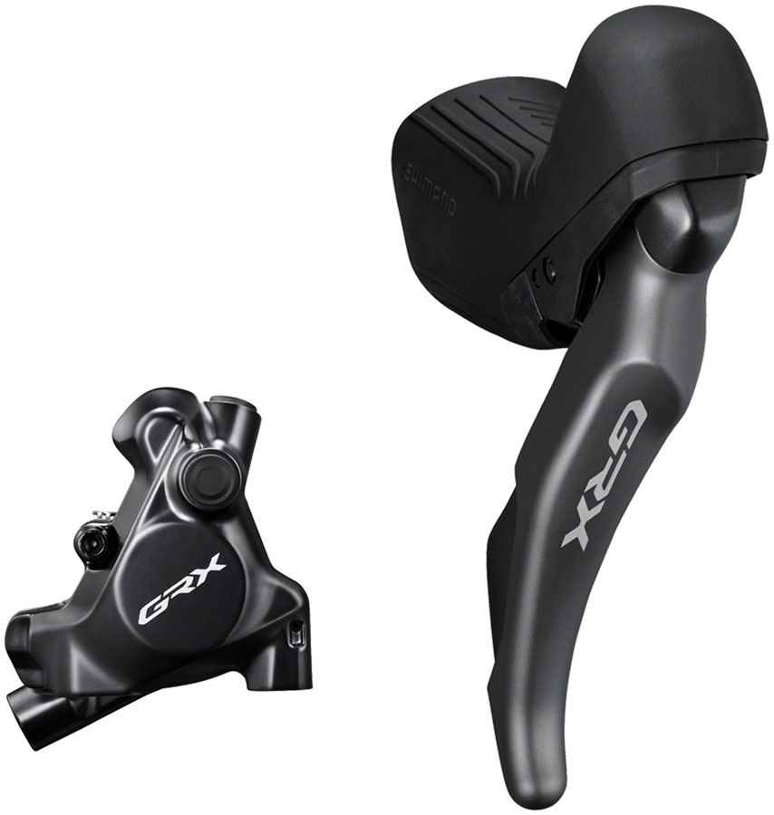 Shimano GRX ST-RX820 Shift/Brake Lever with BR-RX820 Hyd Disc Brake Caliper - Right/Rear, 12-Speed, Flat Mount Caliper, For 25mm Mount 