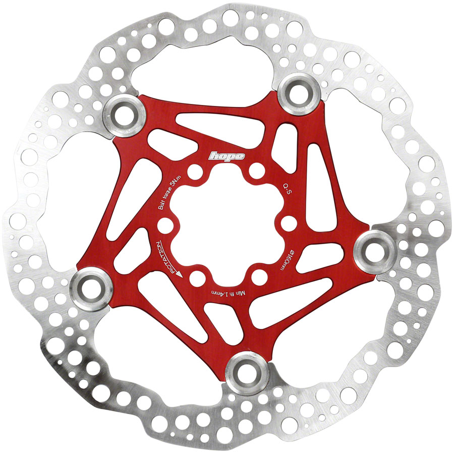 Hope Floating Disc Brake Rotor - 160mm, 6-Bolt, Red