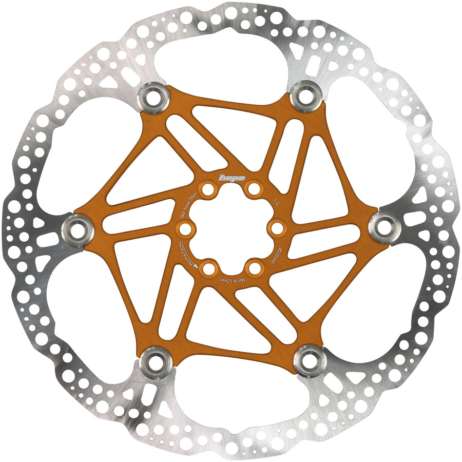 Hope Floating Disc Brake Rotor - 220mm, 6-Bolt, Orange