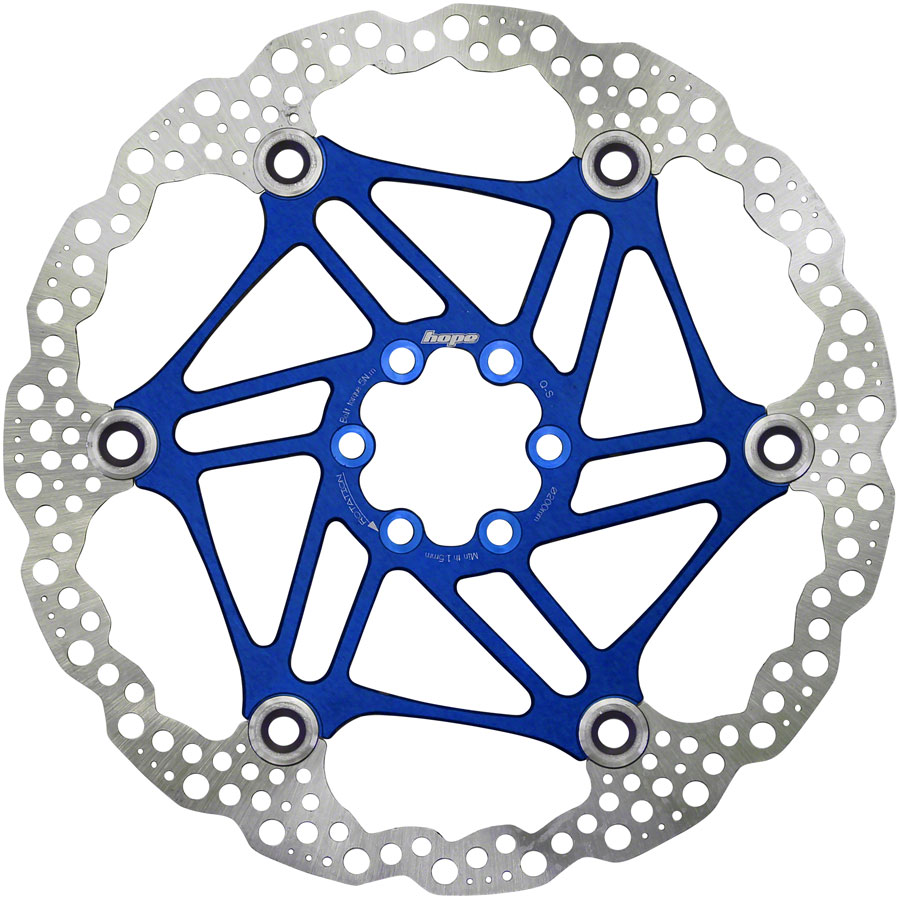 Hope Floating Disc Brake Rotor - 200mm, 6-Bolt, Blue