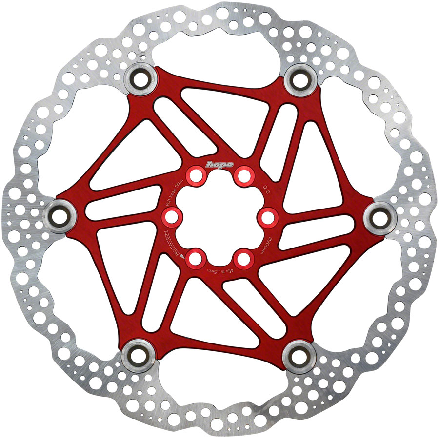 Hope Floating Disc Brake Rotor - 200mm, 6-Bolt, Red