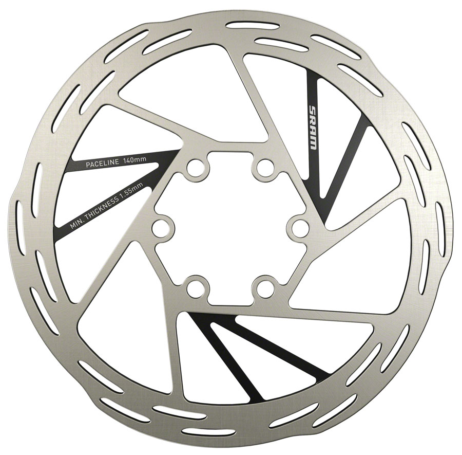 SRAM Paceline Disc Brake Rotor - 140mm, 6-Bolt, Silver/Black 