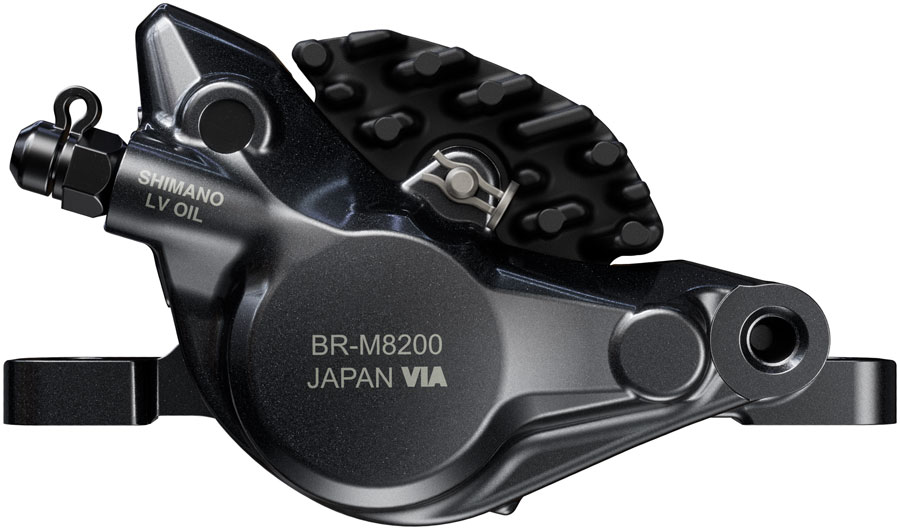Shimano Deore XT M8200 Disc Brake and Lever - Right/Rear, Post Mount, 2-Piston Caliper, SM-BH90-SBM Hose, Fin Metal Pads, Black
