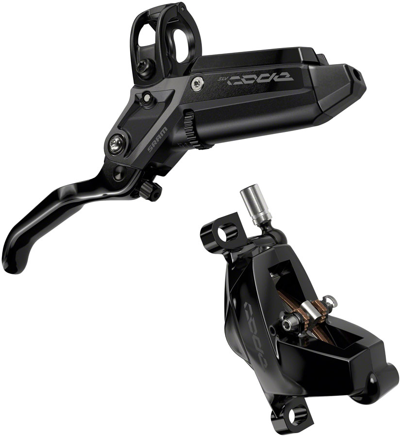 SRAM Code Silver Stealth Disc Brake and Lever - Front, Post Mount, 4-Piston, Aluminum Lever, SS Hardware, Black, C1 