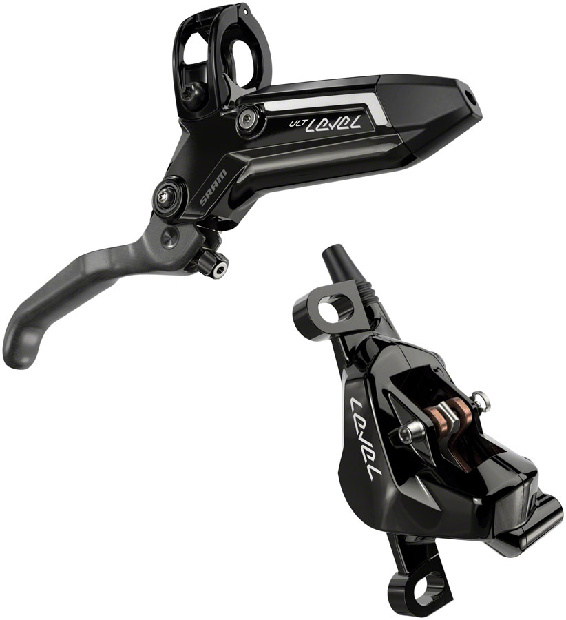 SRAM Level Ultimate Stealth Disc Brake and Lever - Rear, Post Mount, 2-Piston, Carbon Lever, Titanium Hardware, Gloss Black, C1 