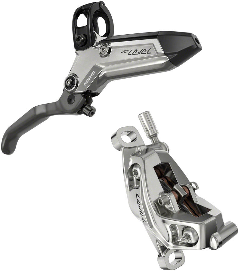 SRAM Level Ultimate Stealth Disc Brake and Lever - Front, Post Mount, 4-Piston, Carbon Lever, Titanium Hardware, Black/Silver, C1 