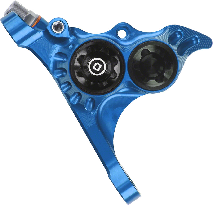 Hope RX4+ Disc Brake Caliper - Flat Mount Front, +20mm, DOT Type, Blue