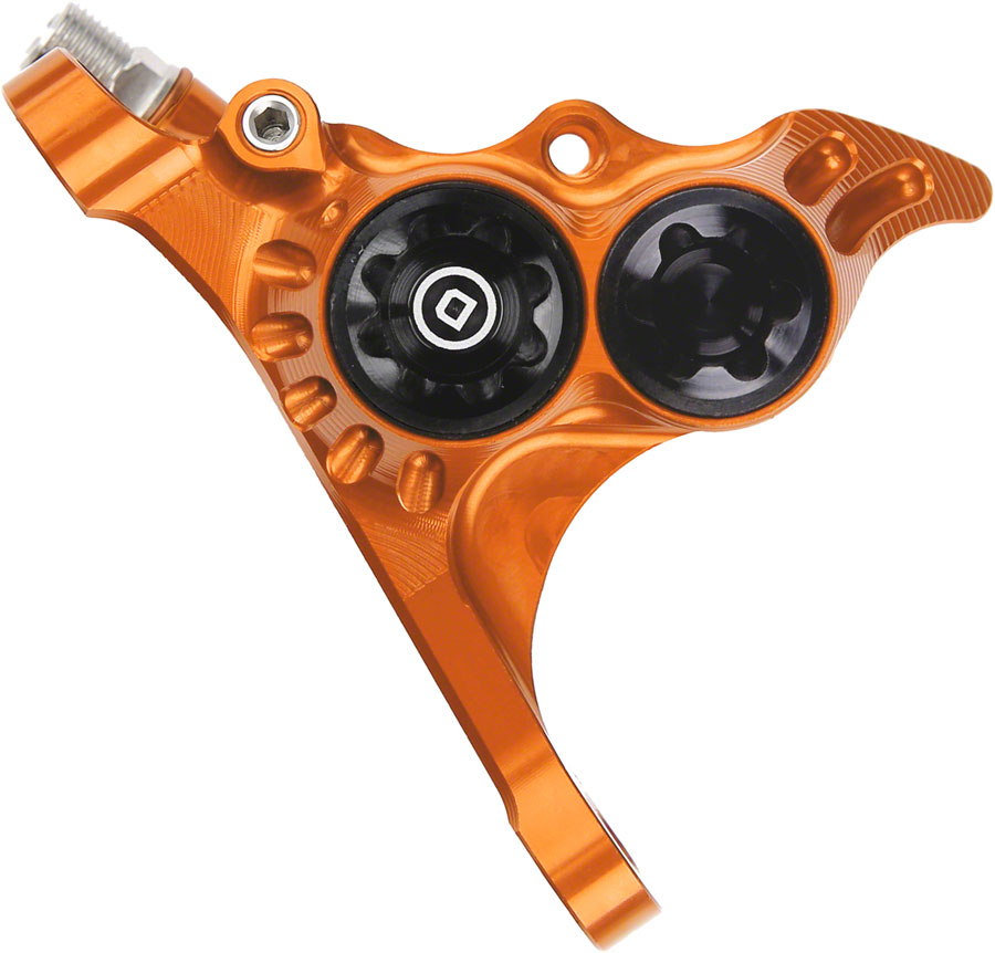 Hope RX4+ Disc Brake Caliper - Flat Mount Front, +20mm, DOT Type, Orange