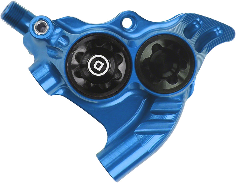 Hope RX4+ Disc Brake Caliper - Flat Mount Rear, +20mm, DOT Type, Blue