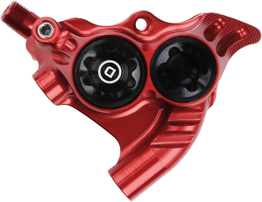 Hope RX4+ Disc Brake Caliper - Flat Mount Rear, +20mm, DOT Type, Red