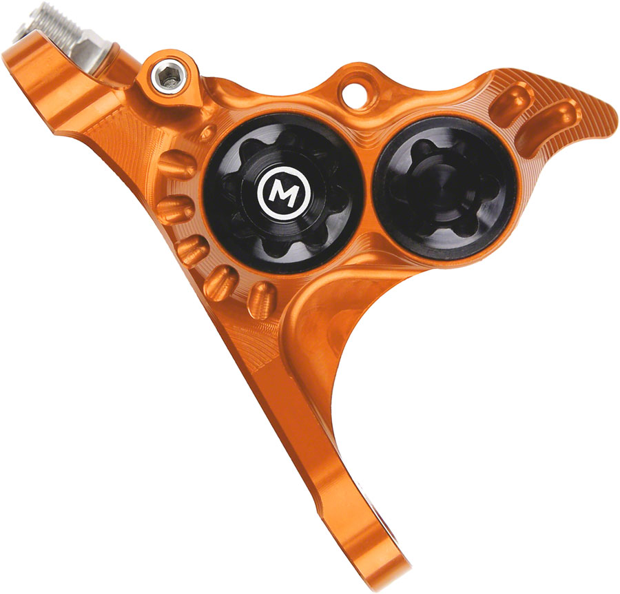 Hope RX4+ Disc Brake Caliper - Front Flat Mount Direct, +20mm, Mineral Oil Type, Orange