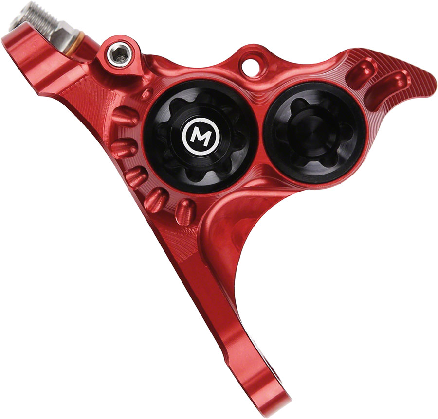 Hope RX4+ Disc Brake Caliper - Front Flat Mount Direct, +20mm, Mineral Oil Type, Red