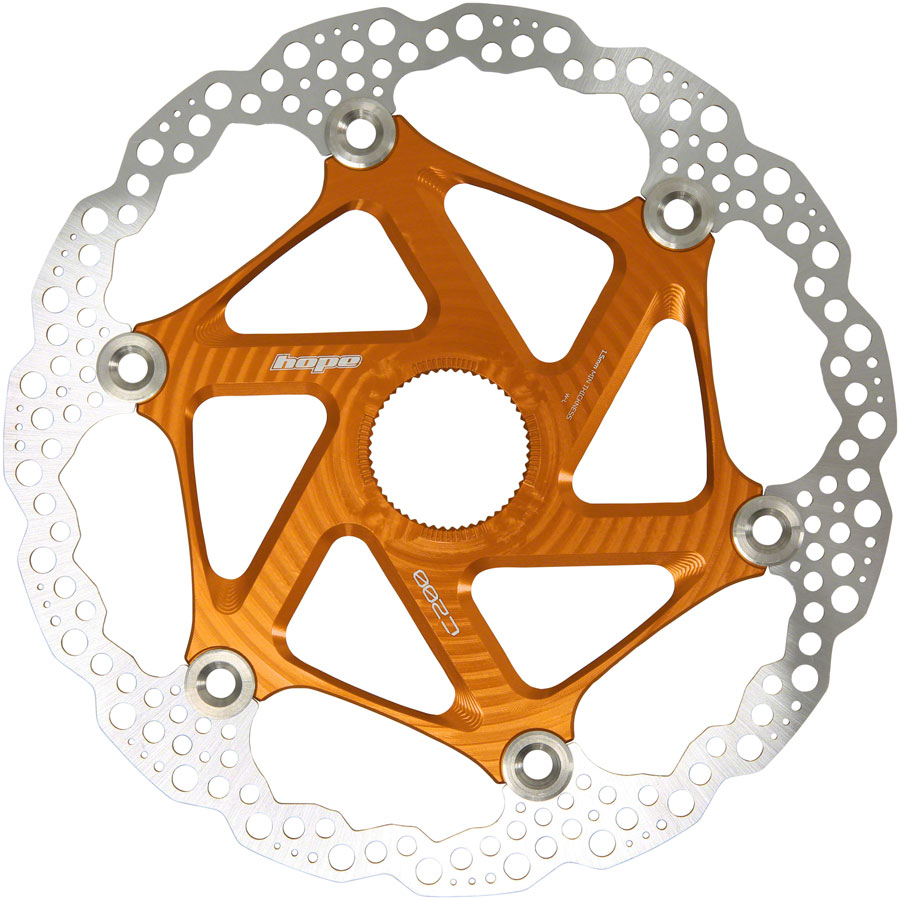 Hope MTB Floating Centre-Lock Disc Brake Rotor - 200mm, Center-Lock, Orange